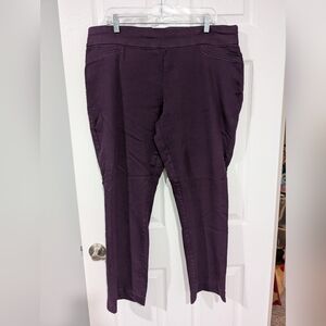 Croft & Barrow Purple The Effortless Stretch Pant in Size 18 (Pull On Style)